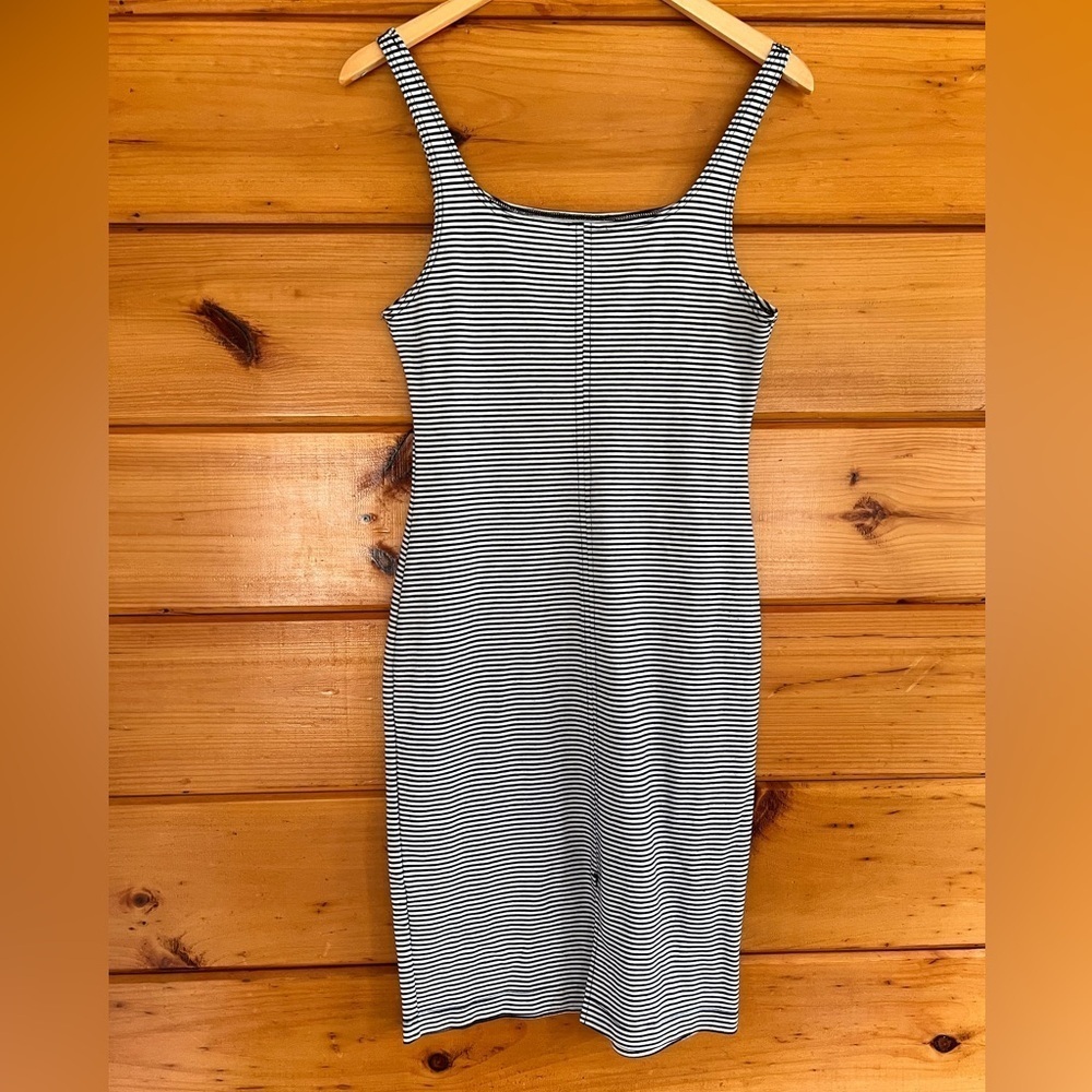 Zara Trafaluc Black White Striped Dress L